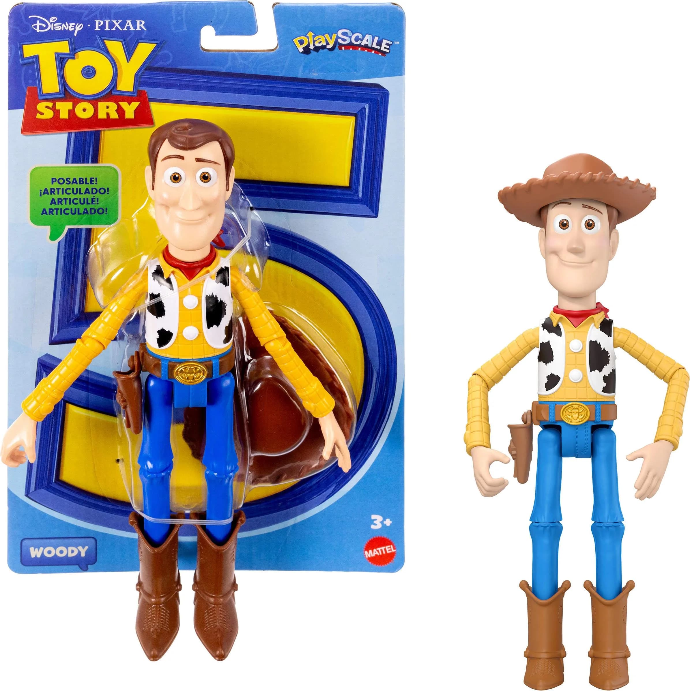 Mattel Disney Pixar Toy Story 5 Woody Action Figure 17.8cm (7in) | Movie-Accurate Design with 8+ Posable Joints