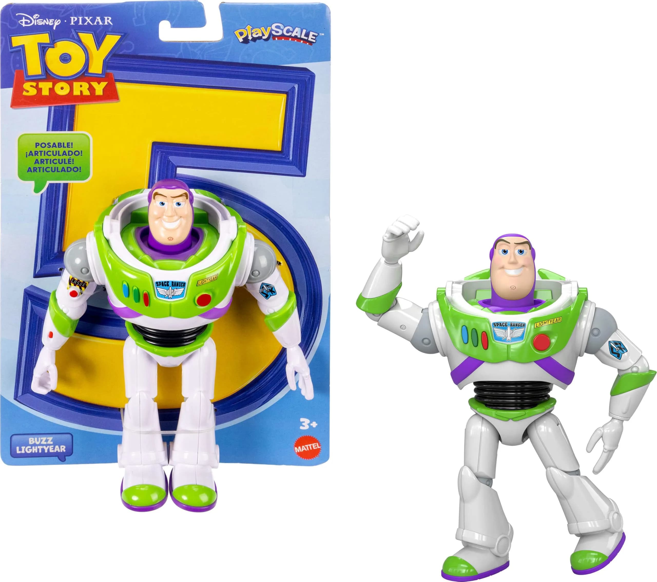 Mattel Disney and Pixar Toy Story 5 Buzz Lightyear Action Figure 17.78cm (7 inches) | ASTM-Tested for Safe Play