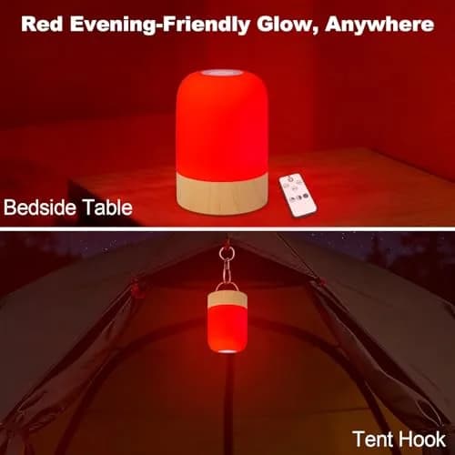 Aoife 670nm Red Light Bedside Lamp 9.0 cm (3.54 in) | 4 Color Modes with Remote Control thumbnail 6