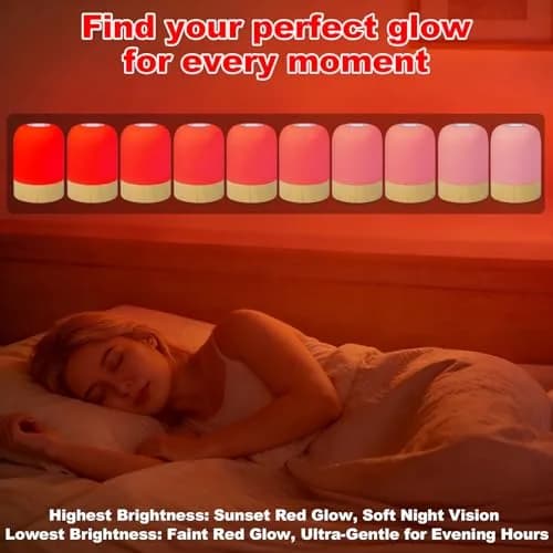 Aoife 670nm Red Light Bedside Lamp 9.0 cm (3.54 in) | 4 Color Modes with Remote Control thumbnail 3