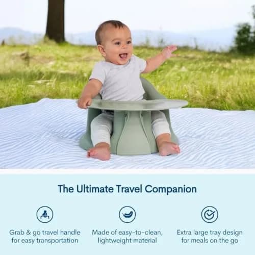 Upseat Baby Floor & Booster Seat with Tray | Ergonomic Design for Healthy Hip Development thumbnail 5