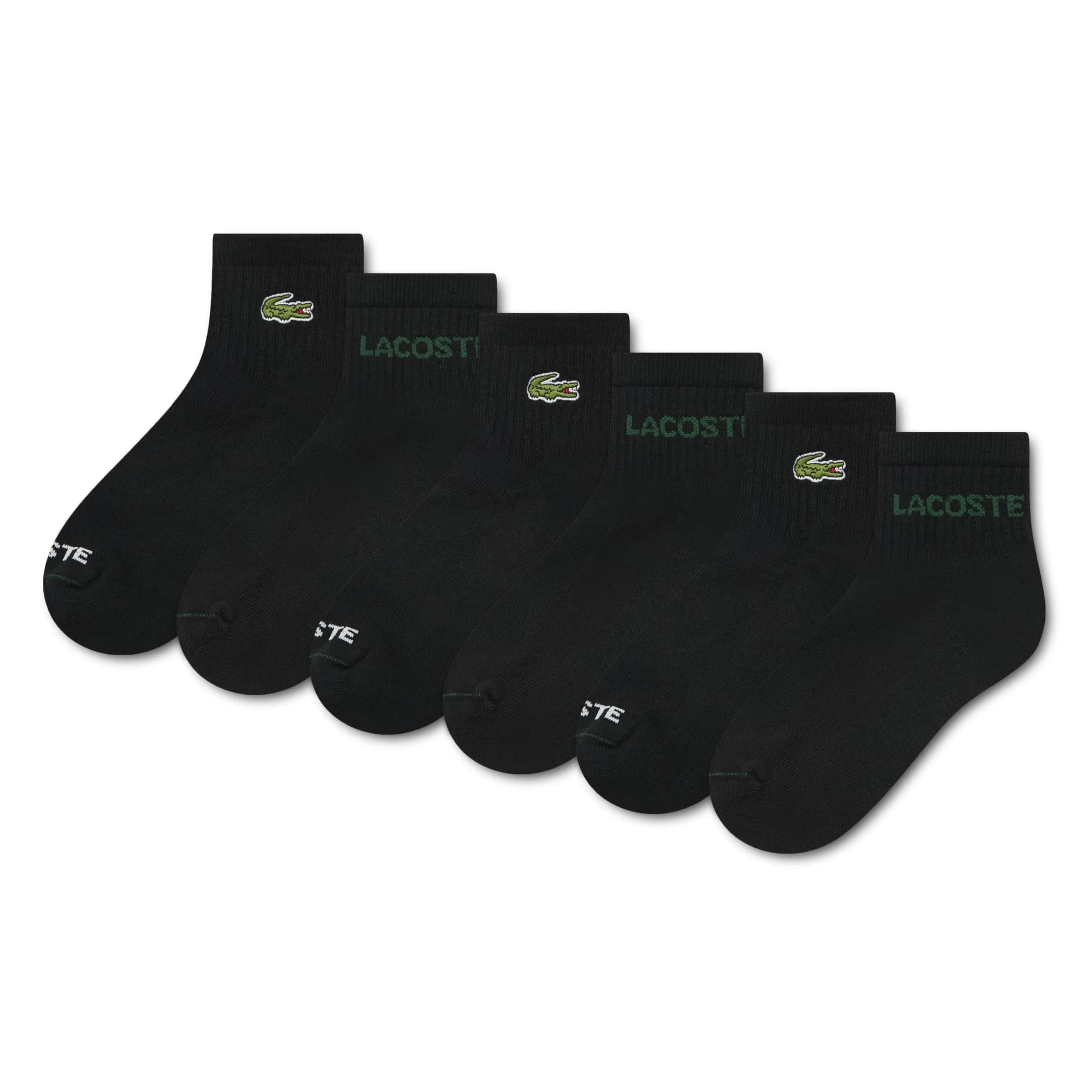 Lacoste Fashion 6-Pack Knit Everyday Socks | Premium Organic Cotton Comfort for Kids