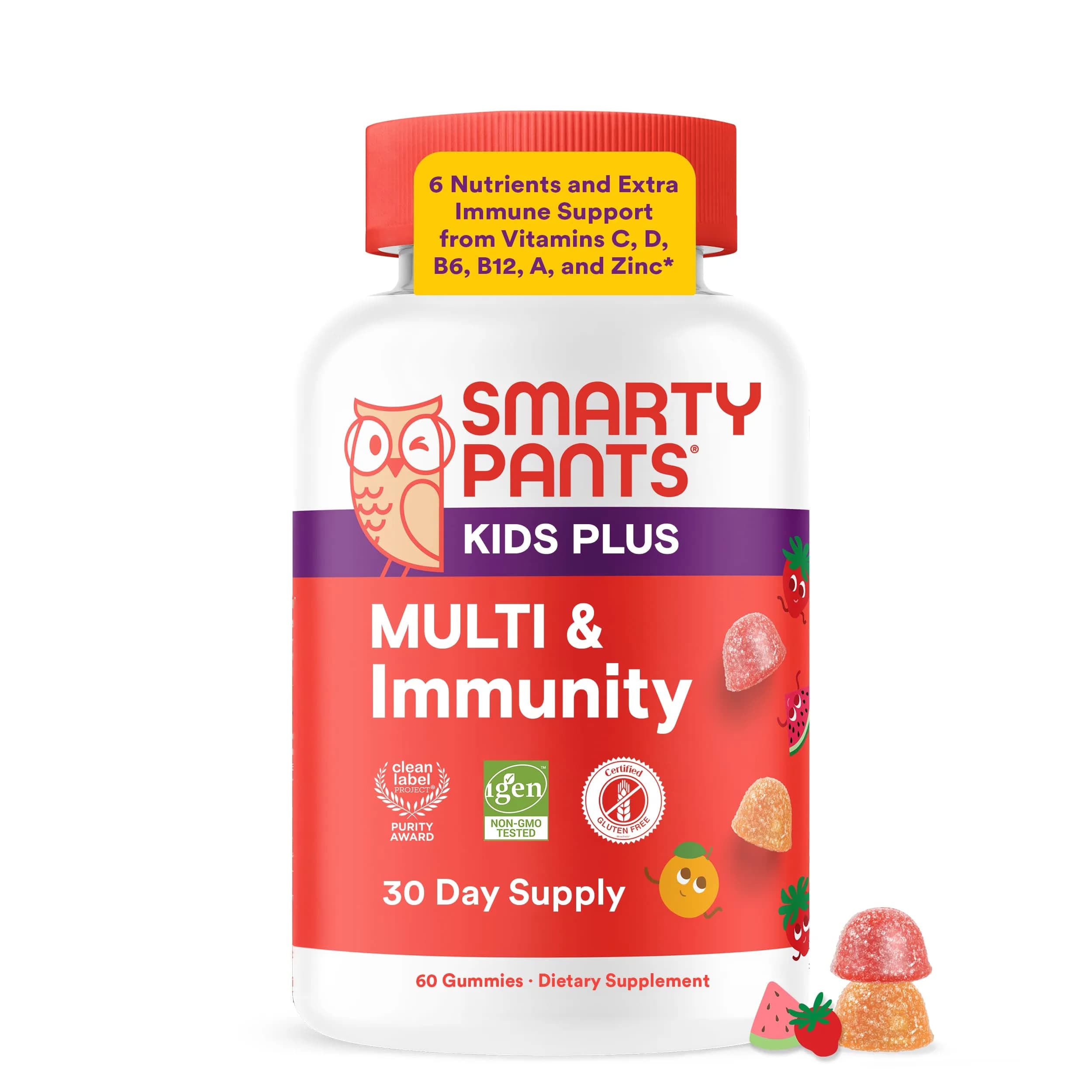 SmartyPants Kids Sleep Zero Melatonin Gummies with L-Theanine, Lemon Balm & Magnesium, Gluten Free, Strawberry Flavor, 60 Gummies | Drug-Free Sleep Support — Gummy