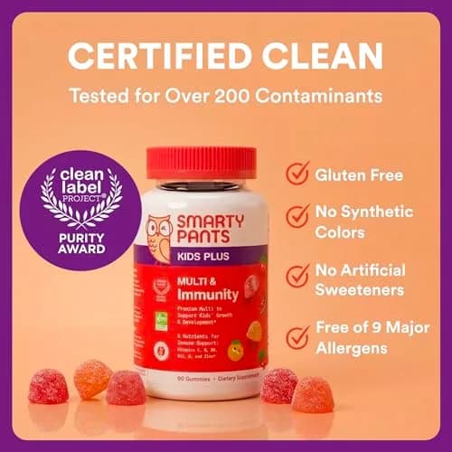 SmartyPants Kids Plus Multi & Immunity Multivitamin Gummies 60 Gummies | Supports Growth & Immunity in Delicious Flavors thumbnail 8