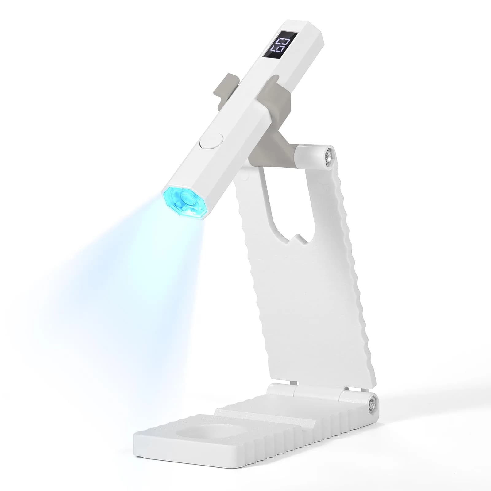 SAVILAND Handheld UV LED Nail Lamp Purple | Portable Rechargeable for Gel Polish Curing — Silver