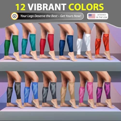 BLITZU Calf Compression Sleeves 3XL Gray | Medical Grade Support for Shin Splints & Varicose Veins thumbnail 9