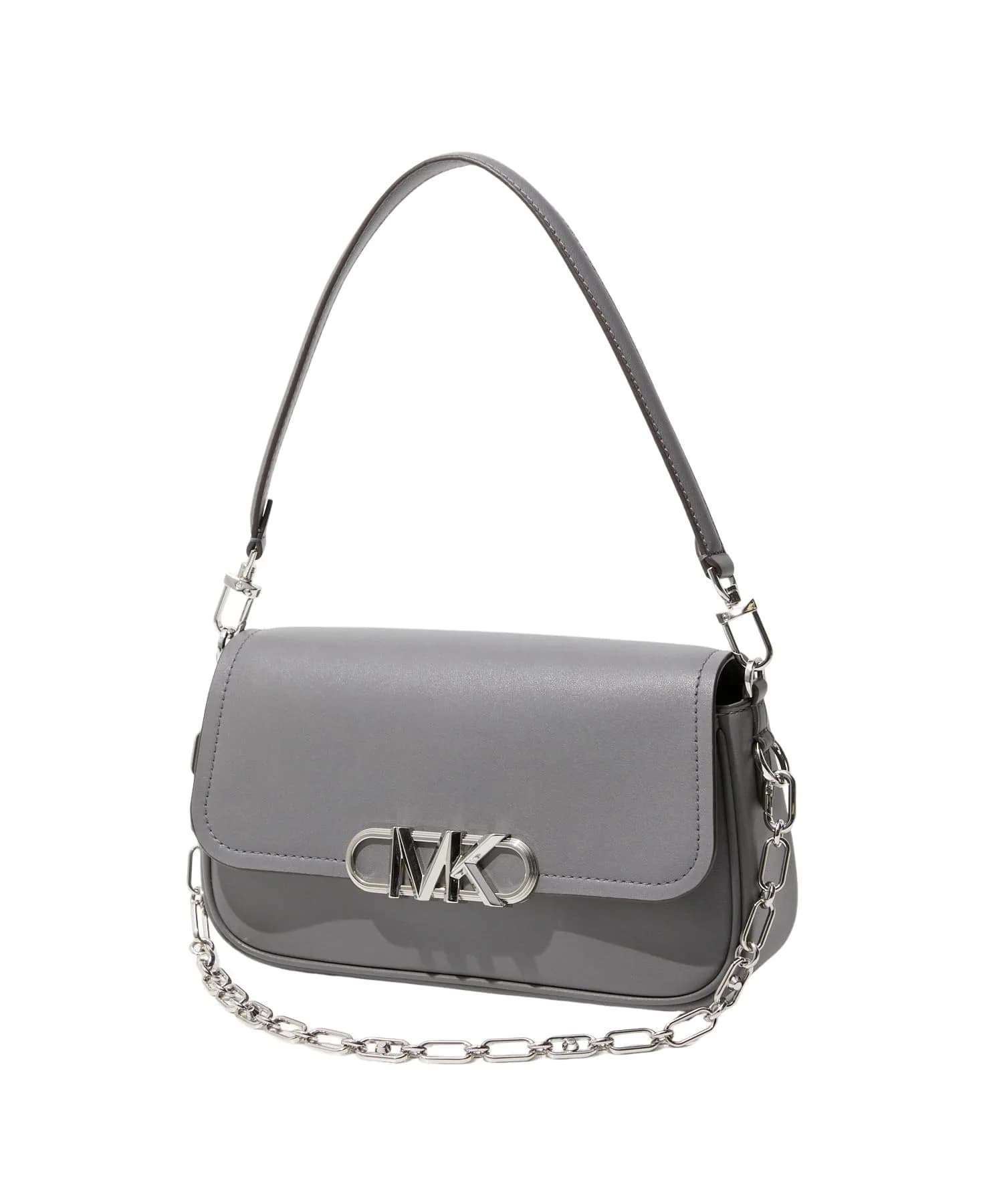 Michael Kors Shoulder Bag 30F2S7PC2L | Gray Leather Crossbody with Chain Strap - main product image
