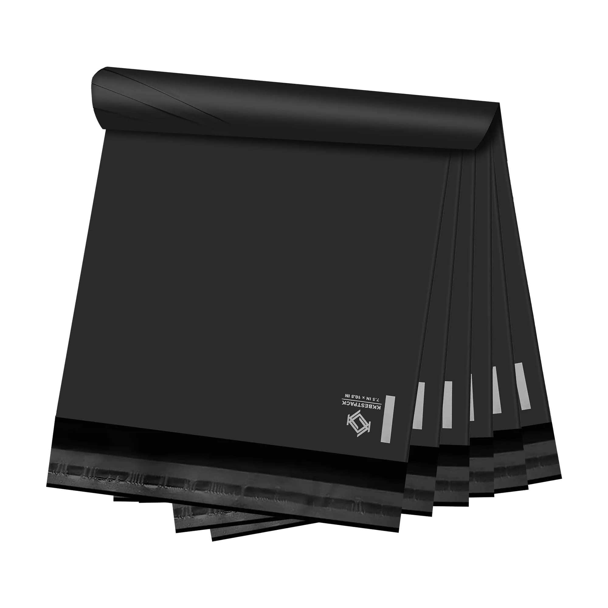 KKBESTPACK Black Poly Mailers 7.5x10.5 in (19x26.7 cm) | Bulk 1000 Pcs for Clothing & Small Business