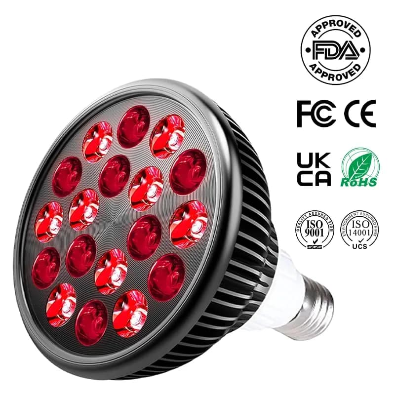 Zarbaha Red & Near Infrared Light Therapy Bulb – 18 LEDs with 660nm, 810nm, 850nm, 940nm Wavelengths – Wellness Light for Skin & Body – Aluminum Shell, E26 Socket thumbnail 3