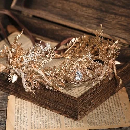 MOSTORY Gold Medusa Fairy Crown - Goddess Snake Headpiece for Women, Fantasy Costume Accessory, One Size thumbnail 4