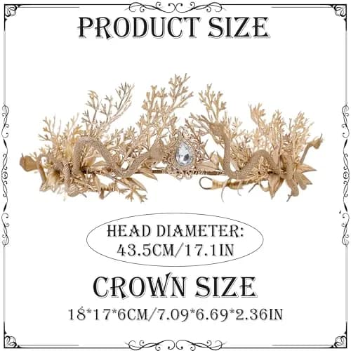 MOSTORY Gold Medusa Fairy Crown - Goddess Snake Headpiece for Women, Fantasy Costume Accessory, One Size thumbnail 5
