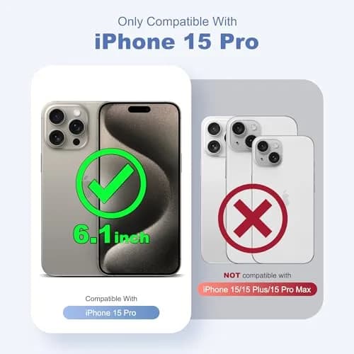 UGENINO Case for iPhone 15 Pro 6.1" | Magnetic 360° Spin Stand, Shockproof, Wine Red thumbnail 2