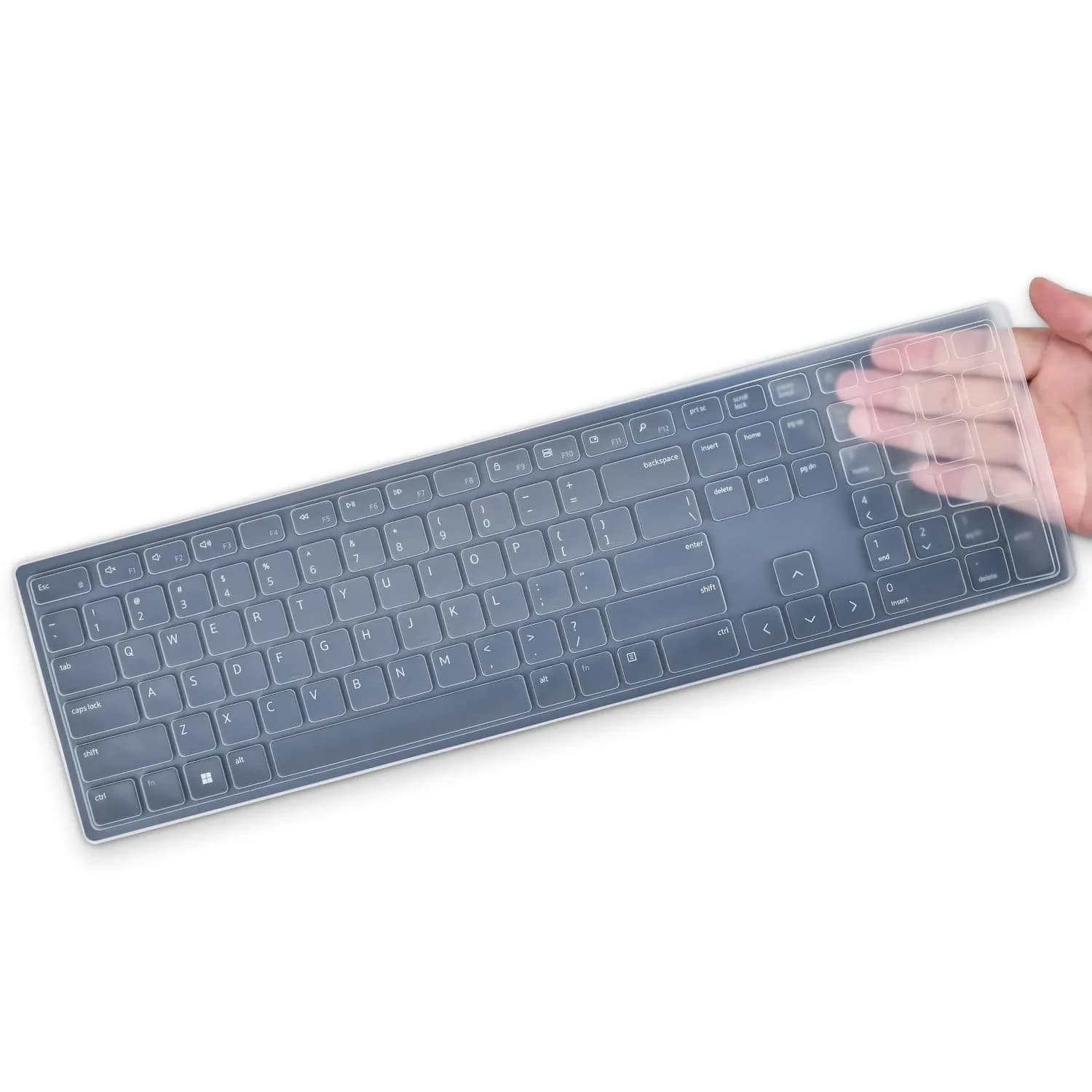 DAMMOMKO Clear Silicone Keyboard Cover Skin for Dell Pro KM5221W KM7321W KM520 KB700 KB500 Wireless Keyboards | Ultra-Thin, Waterproof, Dustproof - main product image