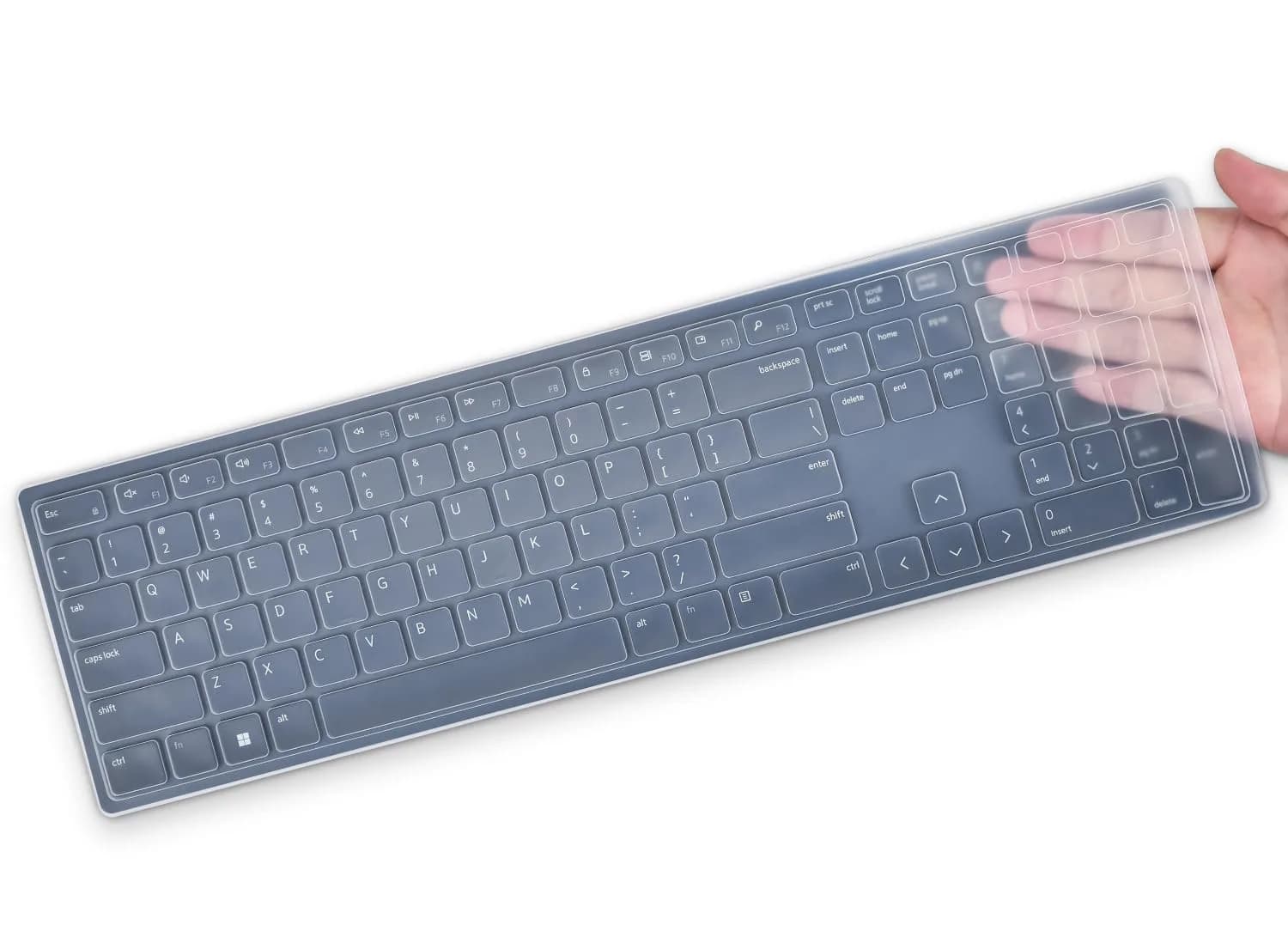 DAMMOMKO Clear Silicone Keyboard Cover Skin for Dell Pro KM5221W KM7321W KM520 KB700 KB500 Wireless Keyboards | Ultra-Thin, Waterproof, Dustproof — Clear