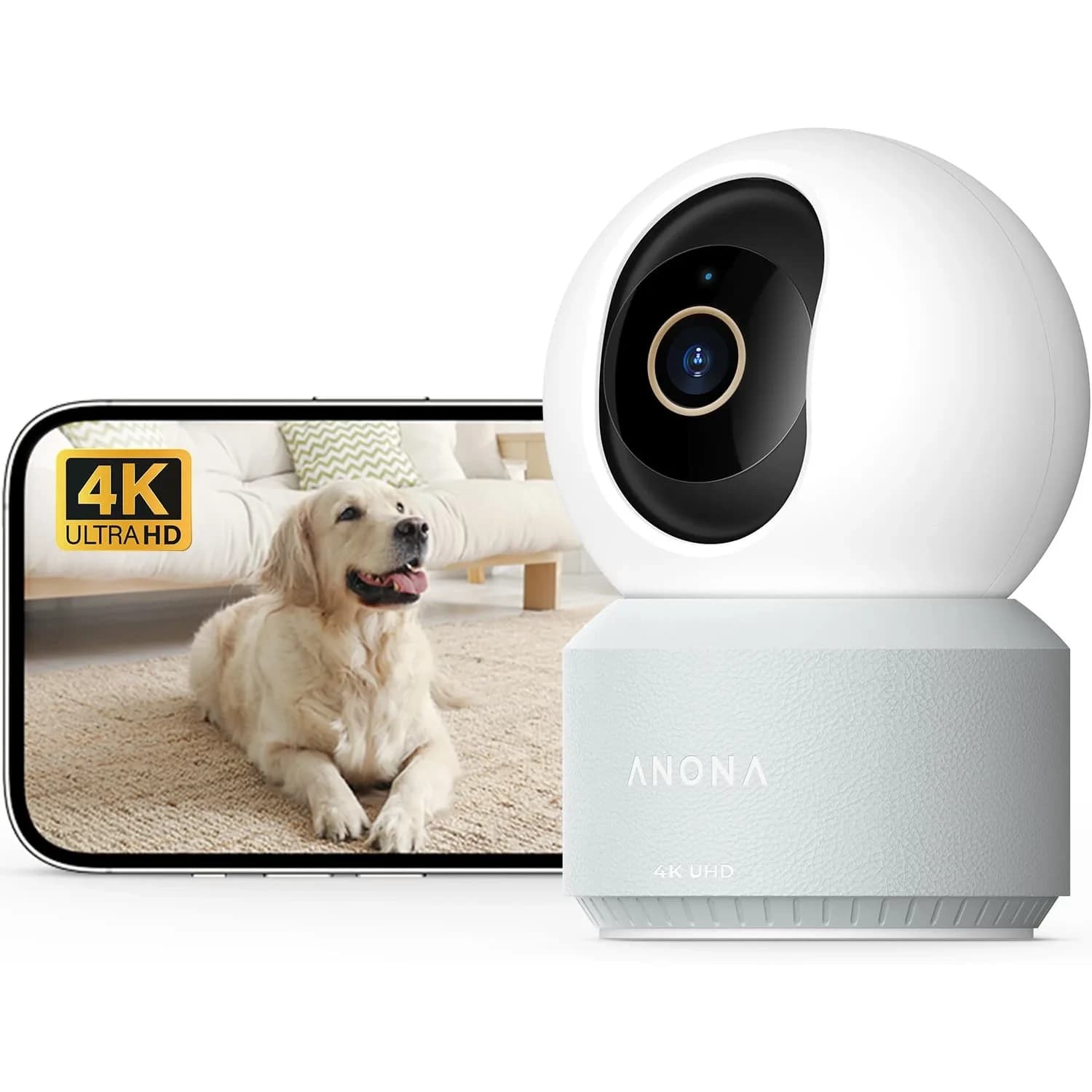 Anona Pano 4K UHD Indoor Security Camera | 360° Pan-Tilt, AI Detection, Wi-Fi 6, 2-Way Audio - main product image