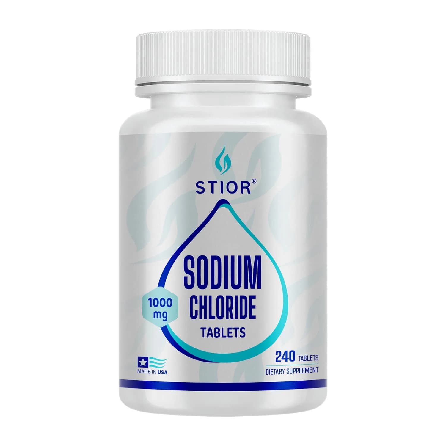 STIOR Sodium Chloride Tablets 1000mg | Electrolyte Support for Hydration & Muscle Function - main product image