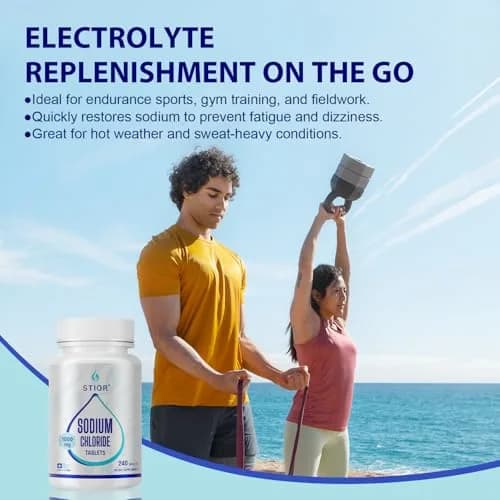 STIOR Sodium Chloride Tablets 1000mg | Electrolyte Support for Hydration & Muscle Function thumbnail 4