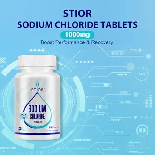 STIOR Sodium Chloride Tablets 1000mg | Electrolyte Support for Hydration & Muscle Function thumbnail 6