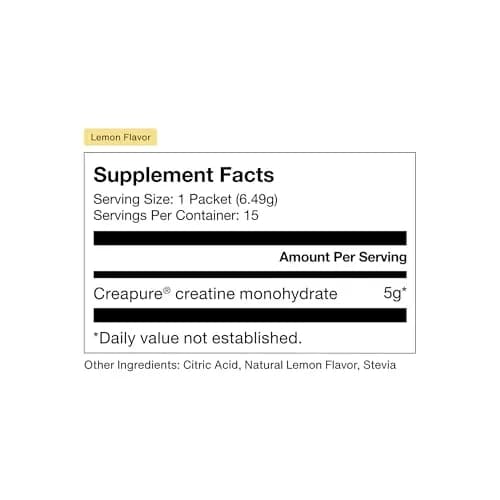 Momentous Creatine Monohydrate Powder Lemon 3.4 oz (96.4 g) | NSF Certified for Sport thumbnail 2