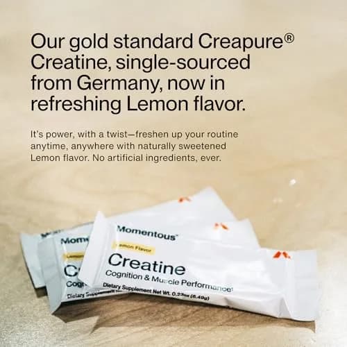 Momentous Creatine Monohydrate Powder Lemon 3.4 oz (96.4 g) | NSF Certified for Sport thumbnail 3