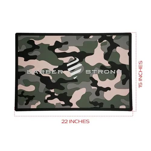 Barber Strong The Barber Mat 19" x 13" Camo | Non-Slip Heat-Resistant Workstation Mat for Clippers & Tools thumbnail 4
