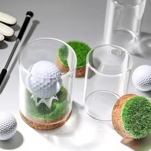 Rocalt Golf Ball Display Case with Glass Cover & Cork Base, Round Tabletop Mount | Dustproof Design for Signed Balls thumbnail 7