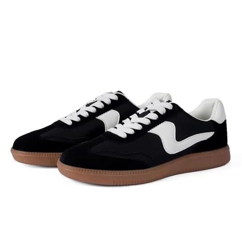 Tigeridea Women's Casual Tennis Shoes Black 23.5cm (US 7.5) | Breathable Mesh & Gum Rubber Sole thumbnail 5