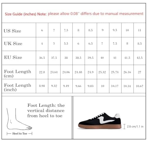 Tigeridea Women's Casual Tennis Shoes Black 23.5cm (US 7.5) | Breathable Mesh & Gum Rubber Sole thumbnail 9