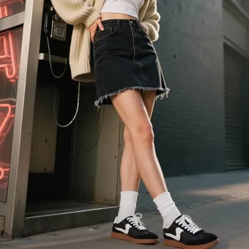 Tigeridea Women's Casual Tennis Shoes Black 23.5cm (US 7.5) | Breathable Mesh & Gum Rubber Sole thumbnail 3