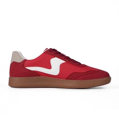 Tigeridea Women's Casual Tennis Shoes Red US 9 | Retro Design with Breathable Mesh & Gum Rubber Sole thumbnail 7