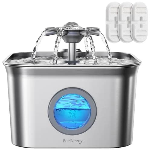 FEELNEEDY Cat Water Fountain Stainless Steel 2.8L | Quiet, Durable & Easy to Clean thumbnail 1