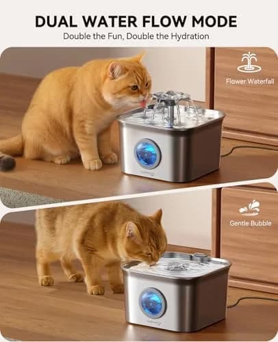 FEELNEEDY Cat Water Fountain Stainless Steel 2.8L | Quiet, Durable & Easy to Clean thumbnail 6
