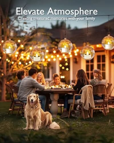 Homemory Solar Tea Lights Outdoor Waterproof, Dusk to Dawn Candles, 12-Pack, 3.8cm (1.5") x 3.8cm (1.58") | Rechargeable Flameless LED Votive Lights thumbnail 4