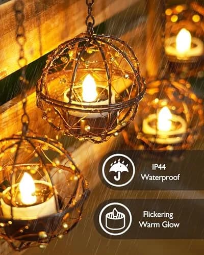 Homemory 16-Pack Solar Tea Lights Outdoor Waterproof, Dusk to Dawn Candles | 1.5" x 1.58" Warm White LED Votive Lights thumbnail 3