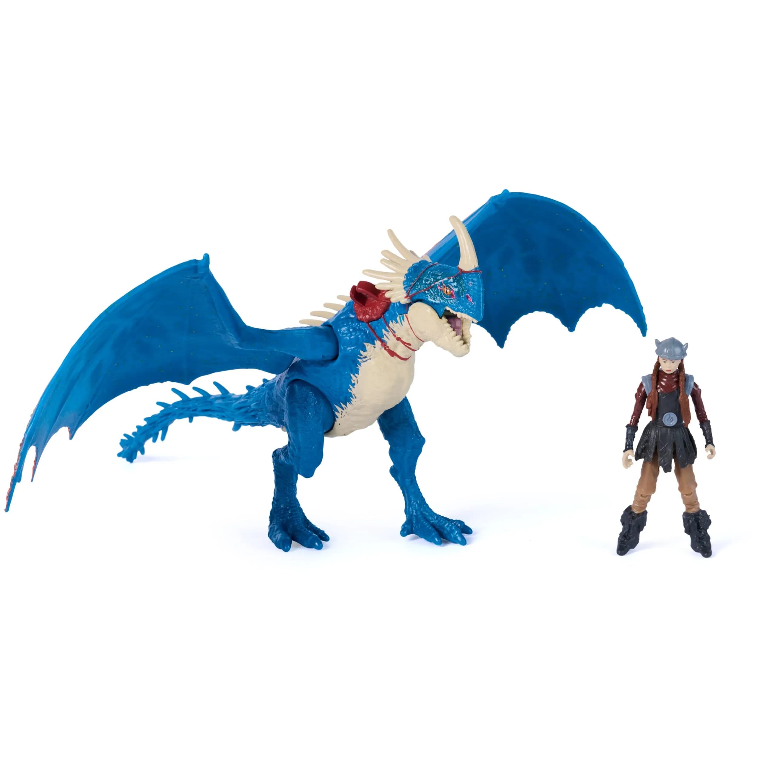 DreamWorks Dragons Deadly Nadder & Astrid Action Figures Viking Rider Duo | 10-inch Dragon & 3-inch Viking for Kids 5-7 — Multicolor
