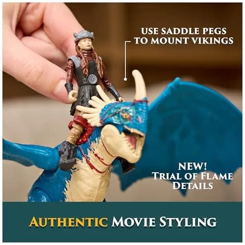 DreamWorks Dragons Deadly Nadder & Astrid Action Figures Viking Rider Duo | 10-inch Dragon & 3-inch Viking for Kids 5-7 thumbnail 4