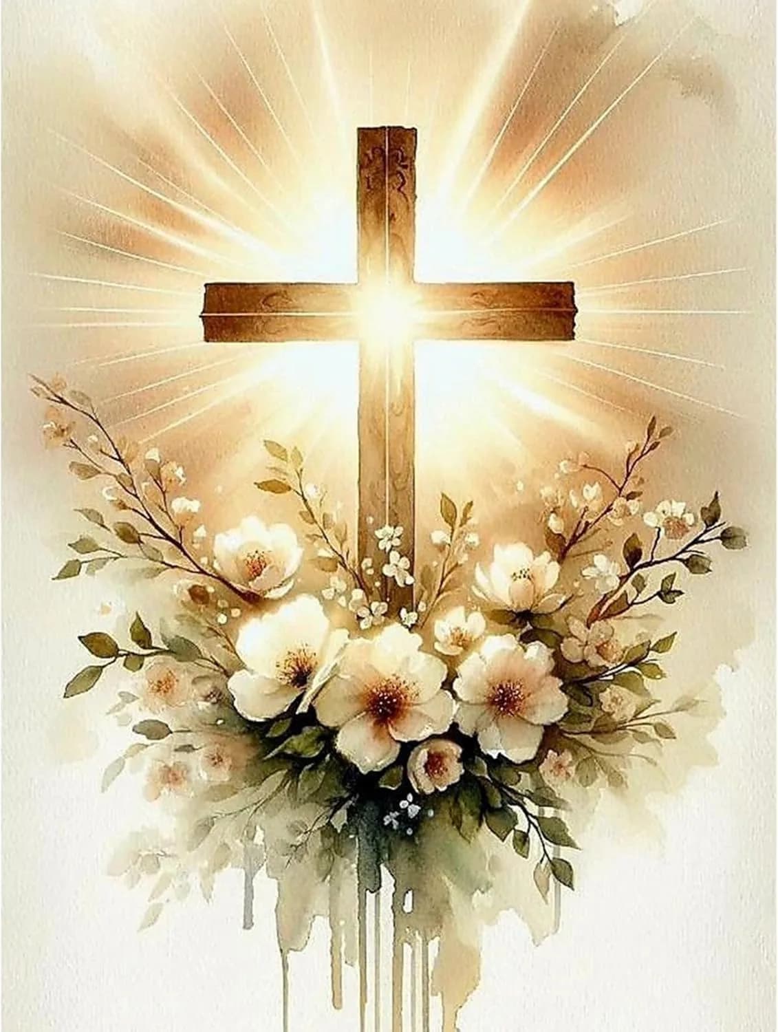 MjhRcll Flowers Cross Stitch Kit 30cm x 40cm | Beginner-Friendly Embroidery for Home Decor — X1937