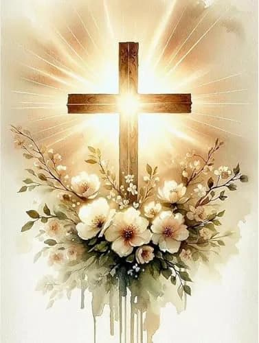 MjhRcll Crucifixion Stamped Cross Stitch Kits 12x16 Inch | Beginner-Friendly Embroidery Kit for Adults thumbnail 1