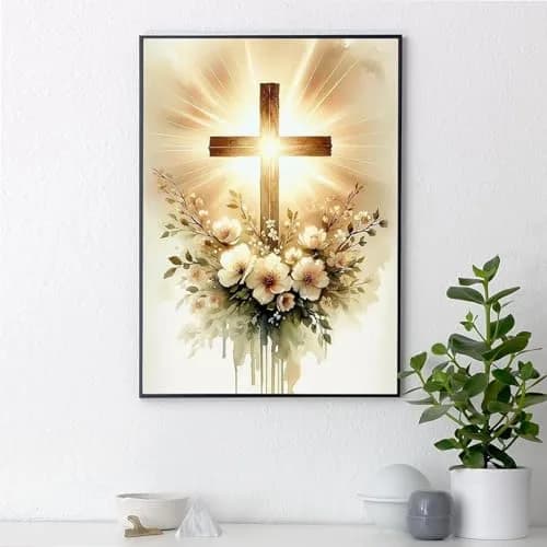 MjhRcll Crucifixion Stamped Cross Stitch Kits 12x16 Inch | Beginner-Friendly Embroidery Kit for Adults thumbnail 4