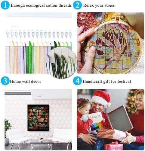 MjhRcll Crucifixion Stamped Cross Stitch Kits 12x16 Inch | Beginner-Friendly Embroidery Kit for Adults thumbnail 6