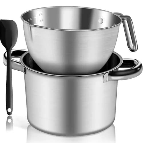 Marsheepy Double Boiler Melting Pot with 4.5QT Stainless Steel Pot, 3.1QT (3500ml) | Rust-Proof 18/8 Stainless Steel thumbnail 1