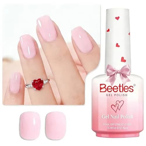 Beetles Gel Polish Barely Pink | 15ml (0.51 Fl Oz) | Long-Lasting, LED/UV Cure, Soak-Off thumbnail 1