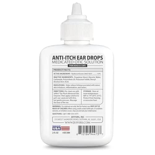 Jeffers Ear Flush & Anti-Itch Ear Drops Bundle for Dogs & Cats | Routine Ear Care Support with Ketoconazole & Hydrocortisone thumbnail 4