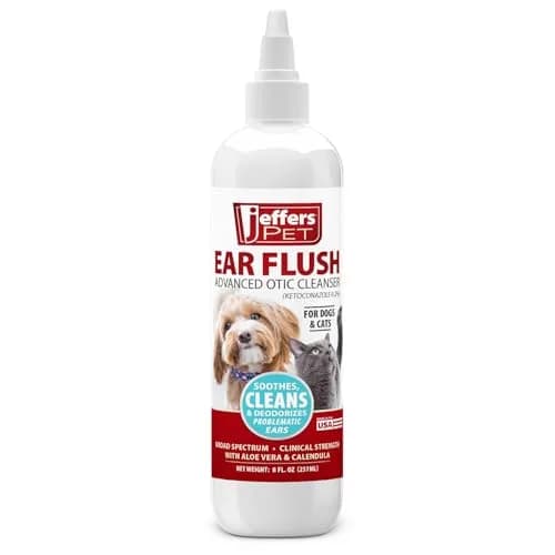 Jeffers Ear Flush & Anti-Itch Ear Drops Bundle for Dogs & Cats | Routine Ear Care Support with Ketoconazole & Hydrocortisone thumbnail 3
