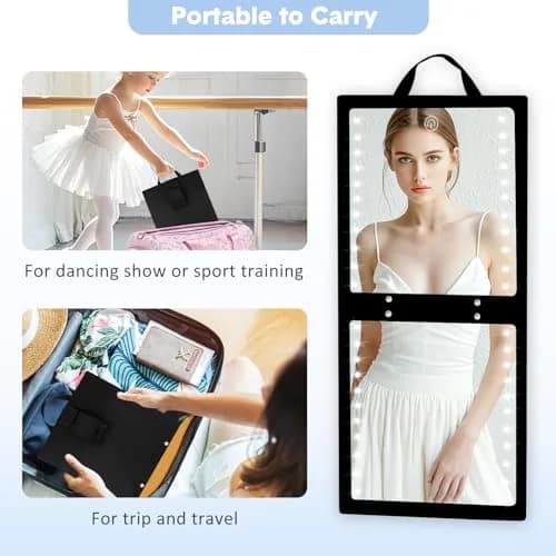 Fabuday Lighted Foldable Hanging Dance Mirror 31cm (12.3") | Adjustable Brightness, Rechargeable, Unbreakable Acrylic thumbnail 6