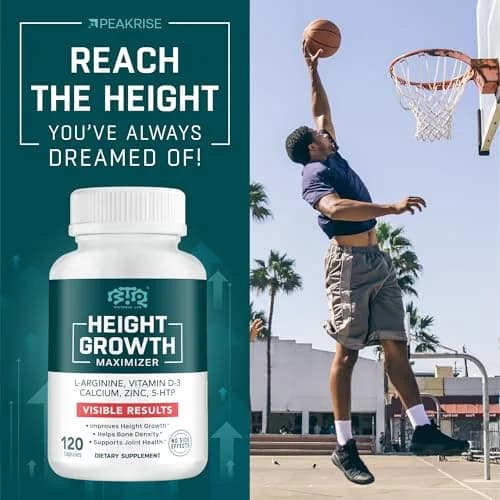 BIOTEQUELAB Height Growth Maximizer, Calcium, Vitamin D3 & Zinc, 120 Caps | Bone Support & Natural Growth thumbnail 2