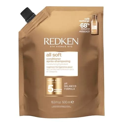 Redken All Soft Conditioner – For Dry, Brittle Hair, Refill 500ml (16.9 Fl Oz) | Deeply Softens & Nourishes Dry Hair thumbnail 1