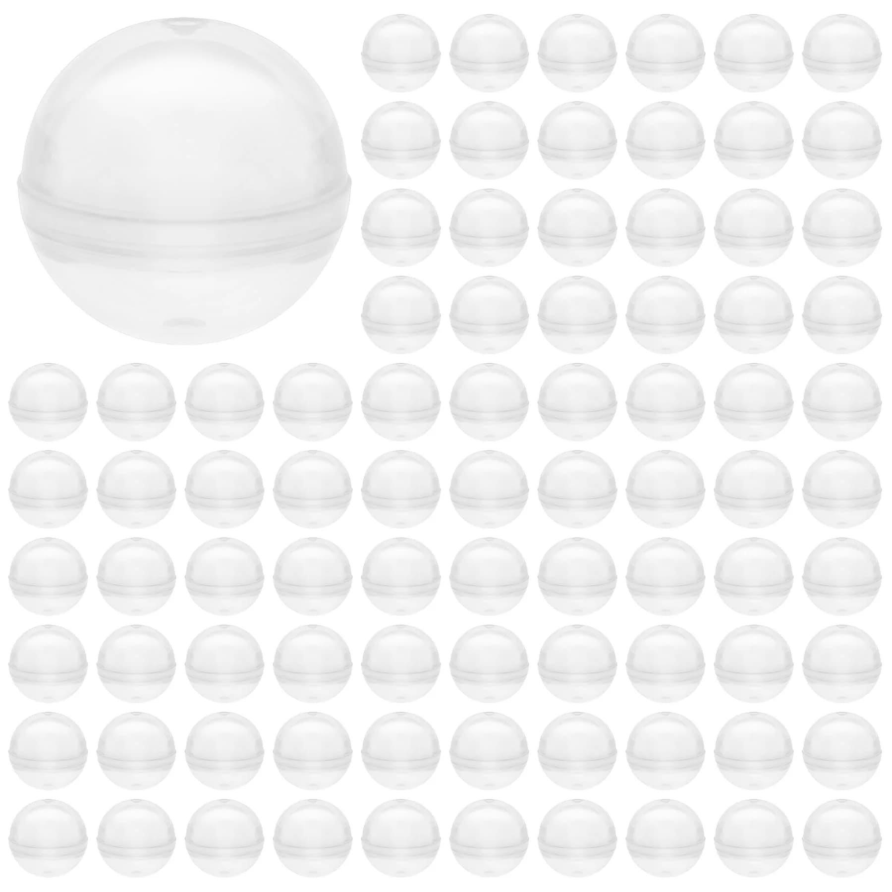 AUEAR 500 Pack Colorful Small Round Capsules 1.1 Inch Vending Machine Containers | Bulk Vending Machine Parts — Clear