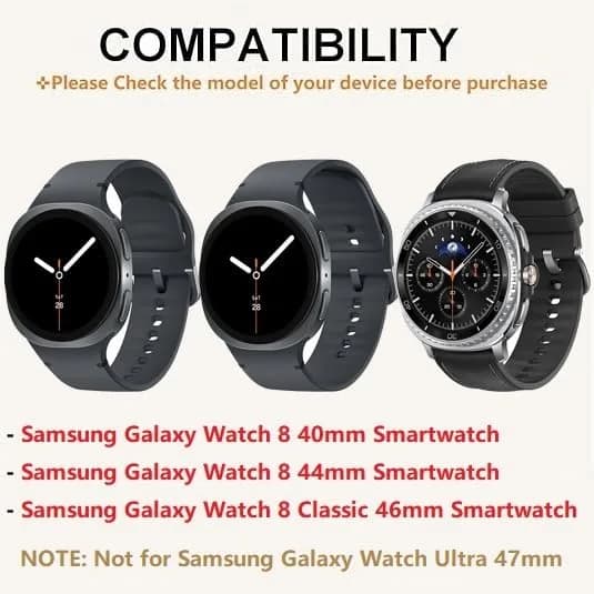 E ECSEM Stainless Steel Watch Band Connectors for Samsung Galaxy Watch 9/8/8 Classic 22mm | Pack of 2 Black Adapters thumbnail 3