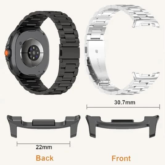 E ECSEM Black Watch Band Connectors for Samsung Galaxy Watch 9/8/8 Classic 22mm | Stainless Steel Adapters thumbnail 7